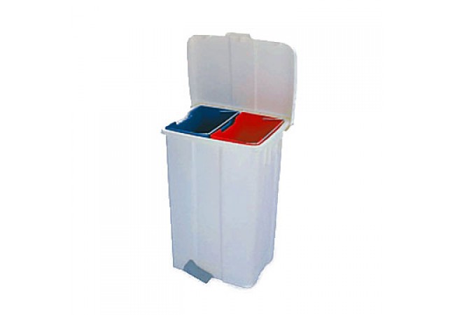 Пластиковый бак для раздельного сбора мусора (на 2 секции, 50 л)